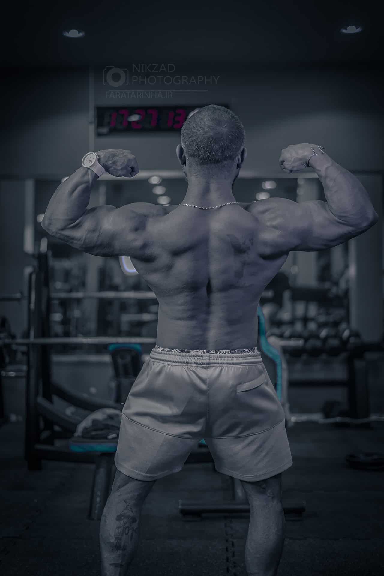عکس بدنساز عکاسی بدنسازی body bilding عکاسی ورزشی فیتنس پک عضلات پشت شکم خاص باسن